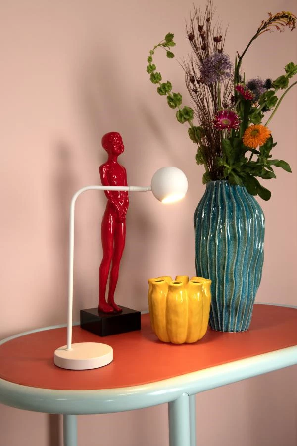 Lucide COMET - Lampe de bureau Rechargeable - Batterie/Piles - LED 3 StepDim - 1x3W 2700K - Blanc - ambiance 1